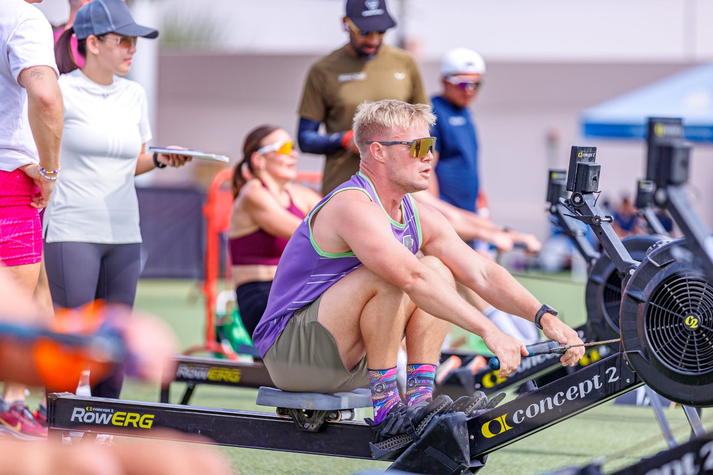 An athlete on the row at a Primal race